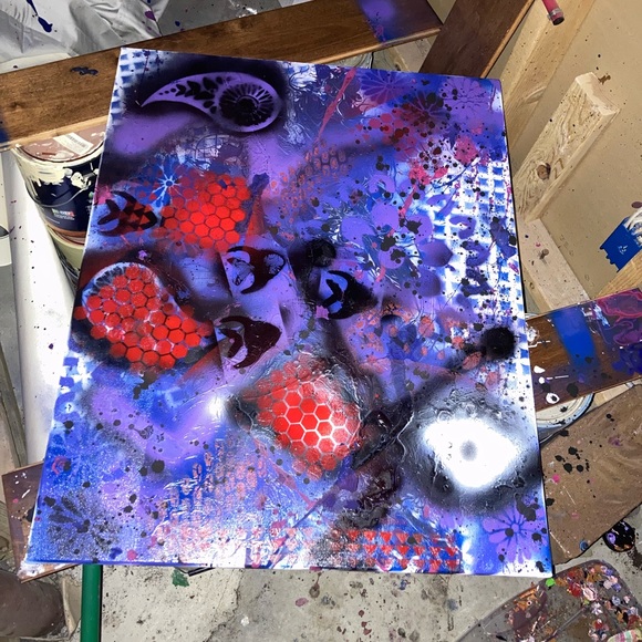 Original abstract canvases by papasmokestacks